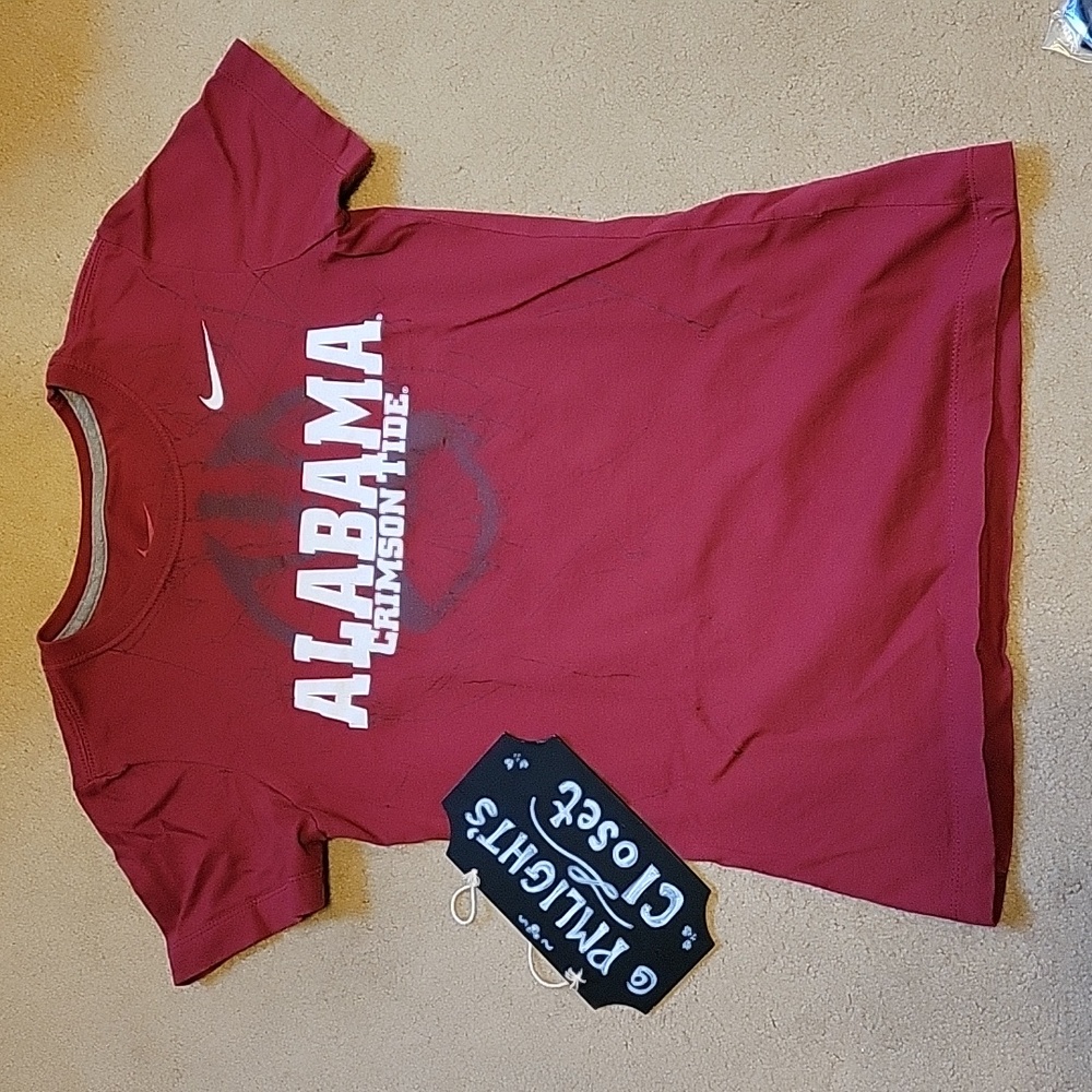 Nike Alabama T-Shirt Slim Fit Small (4-6) Ladies Crimson Red Short Sleeve - Picture 1 of 4